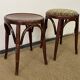 Paire de tabourets bas en bois courbé style "Thonet" vintage