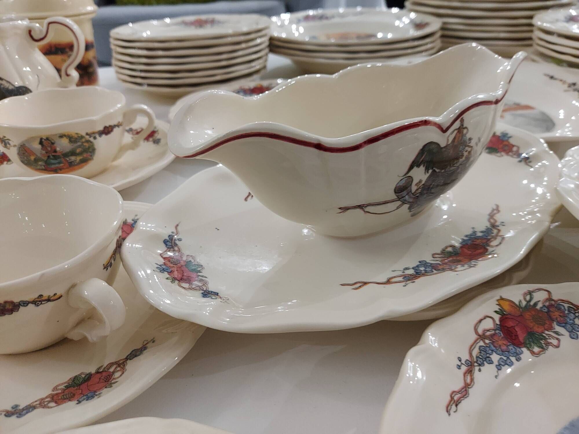 Table service 102 pieces Sarreguemines Obernai 1950s