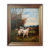 Tableau HST Marcel Falcinelli (1900-1980) "Chien à l'affut" + cadre