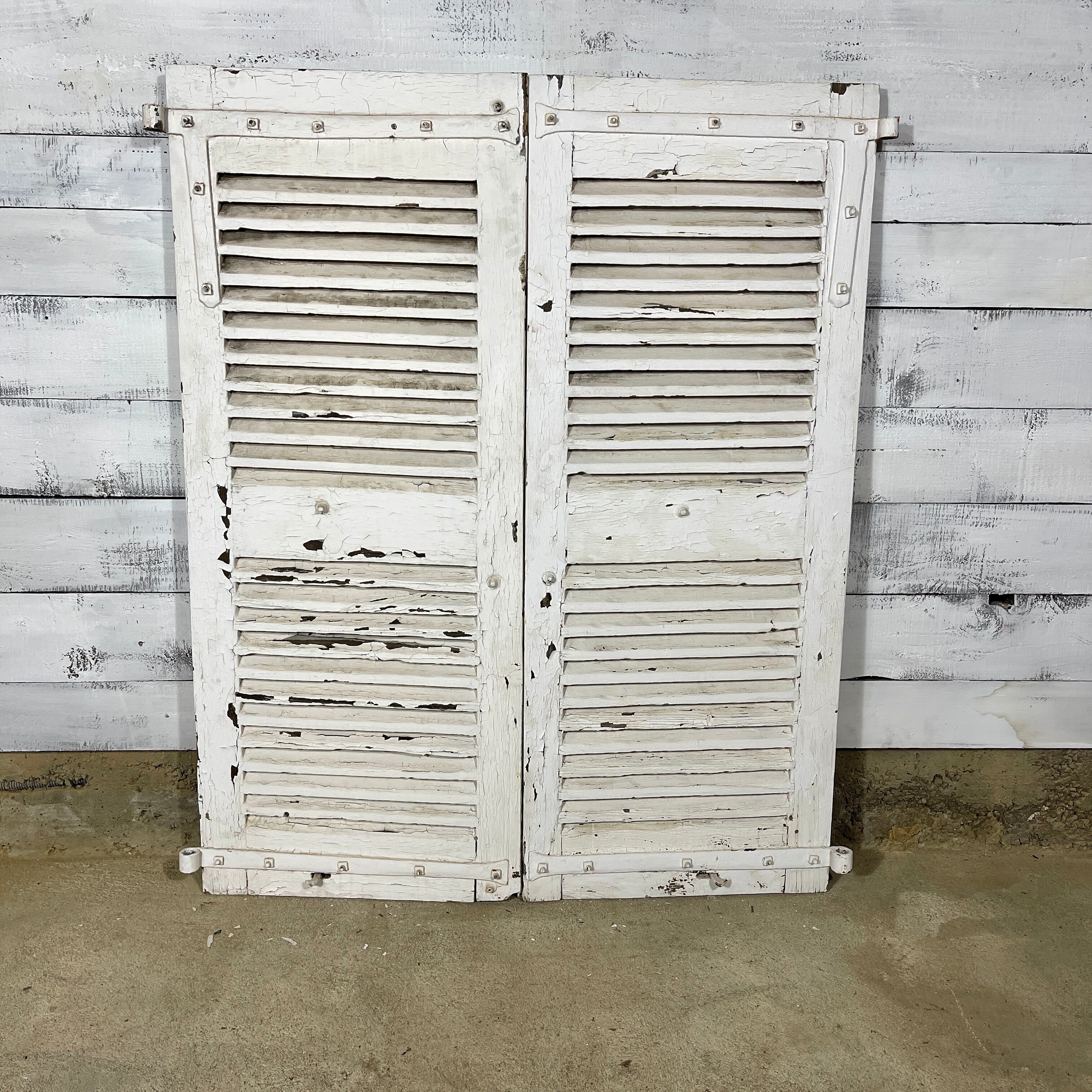 Pair of white shutters