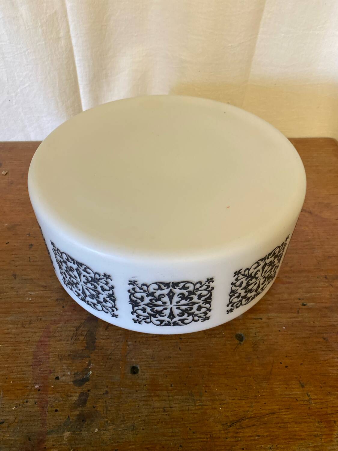 Antique White Opaline Wall Light + Vintage Black Baroque Decor