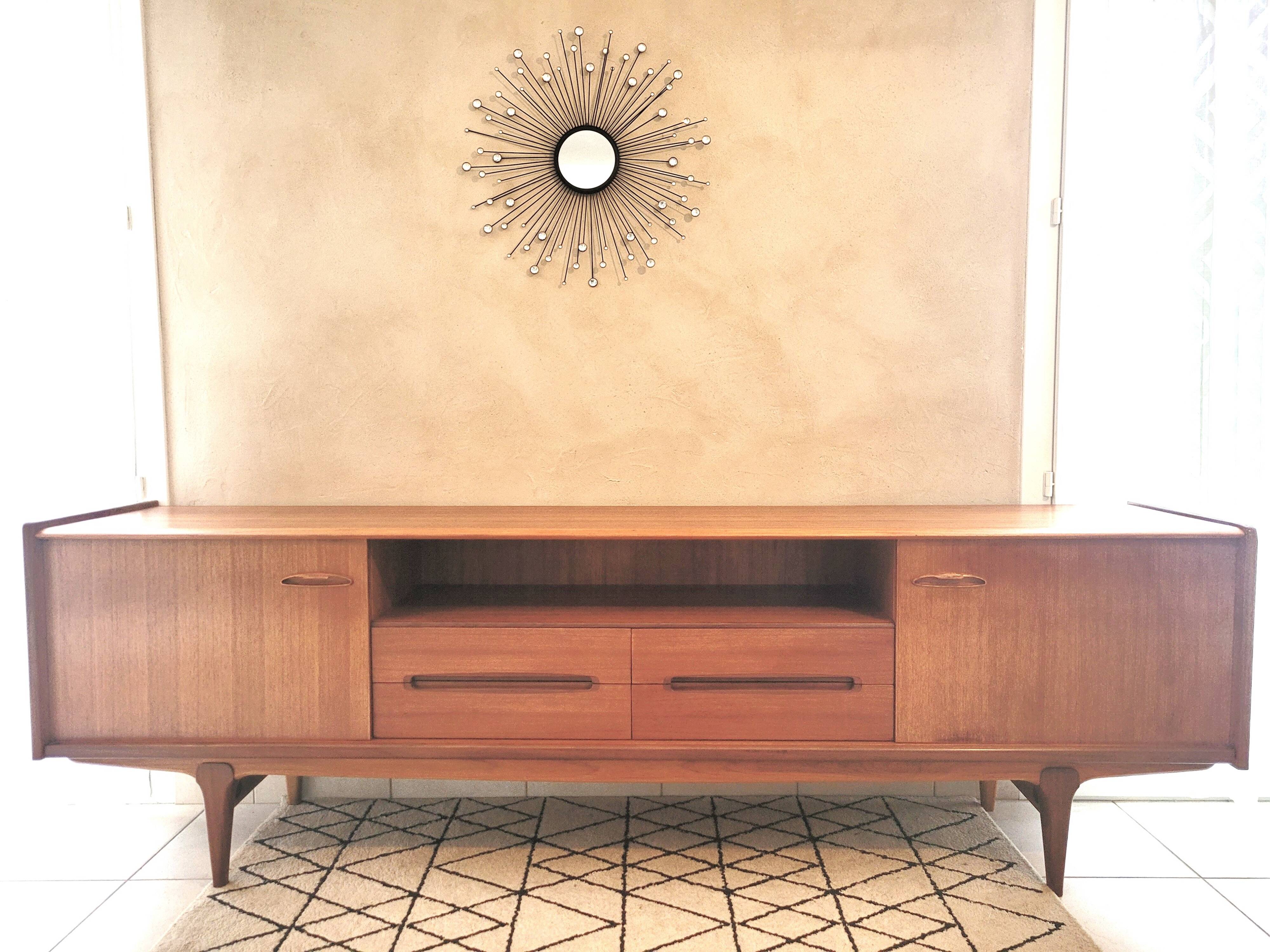 Scandinavian design sideboard in vintage teak