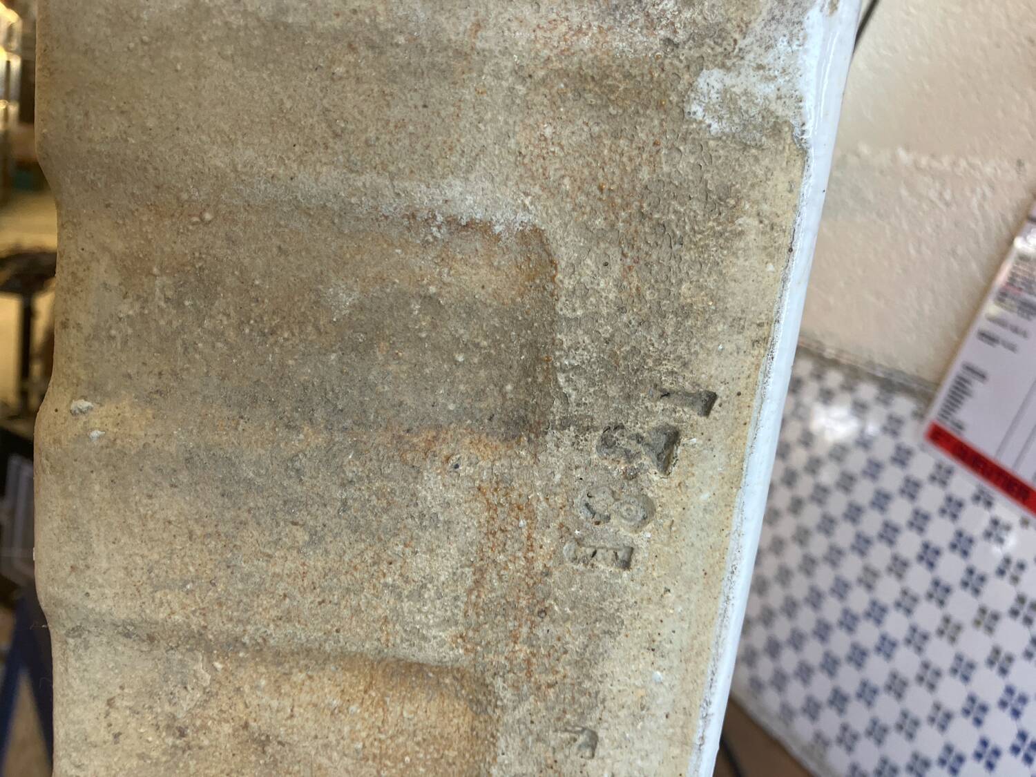 Vintage Ceramic Stamp Sink with Farmhouse Drainer