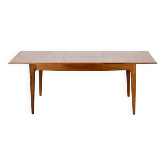 Table à rallonge du milieu du siècle en afromosia par a. plus jeune. vintage moderne / rétro