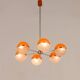 Italian Space Age chandelier with crystal glass shades, 1970s