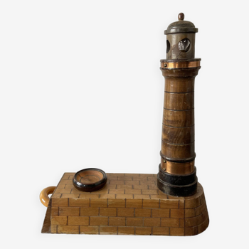 Souvenir lighthouse lamp from Calais in wood