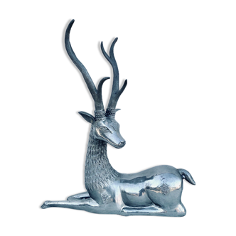 interior decoration or garden large deer in silver metal