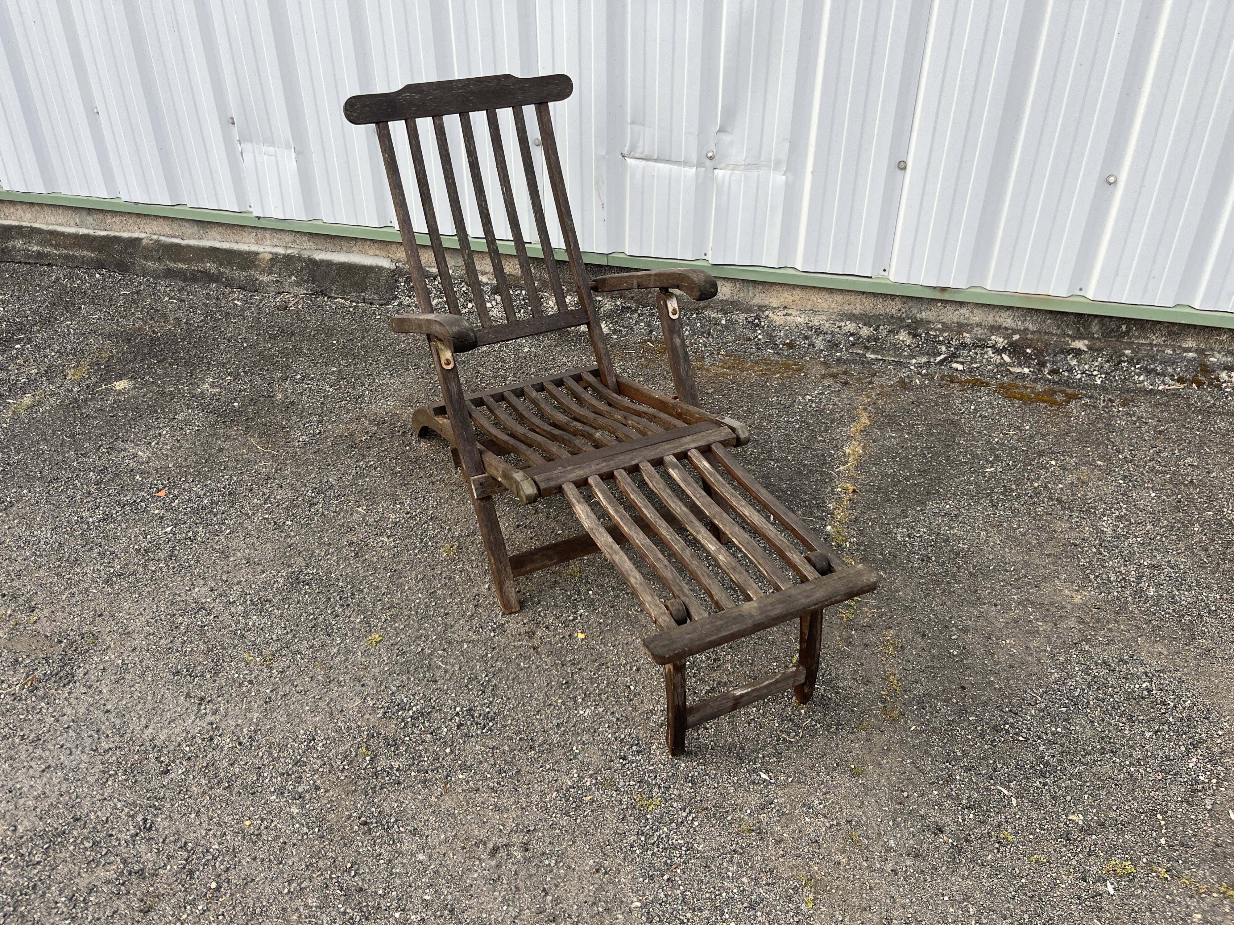 Teak folding steamer deckchair Scan Design - colonial liner style