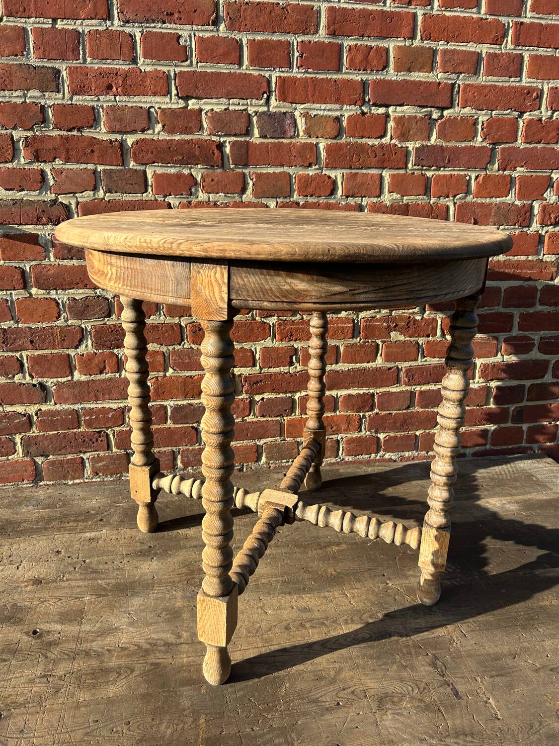 Small round oak table