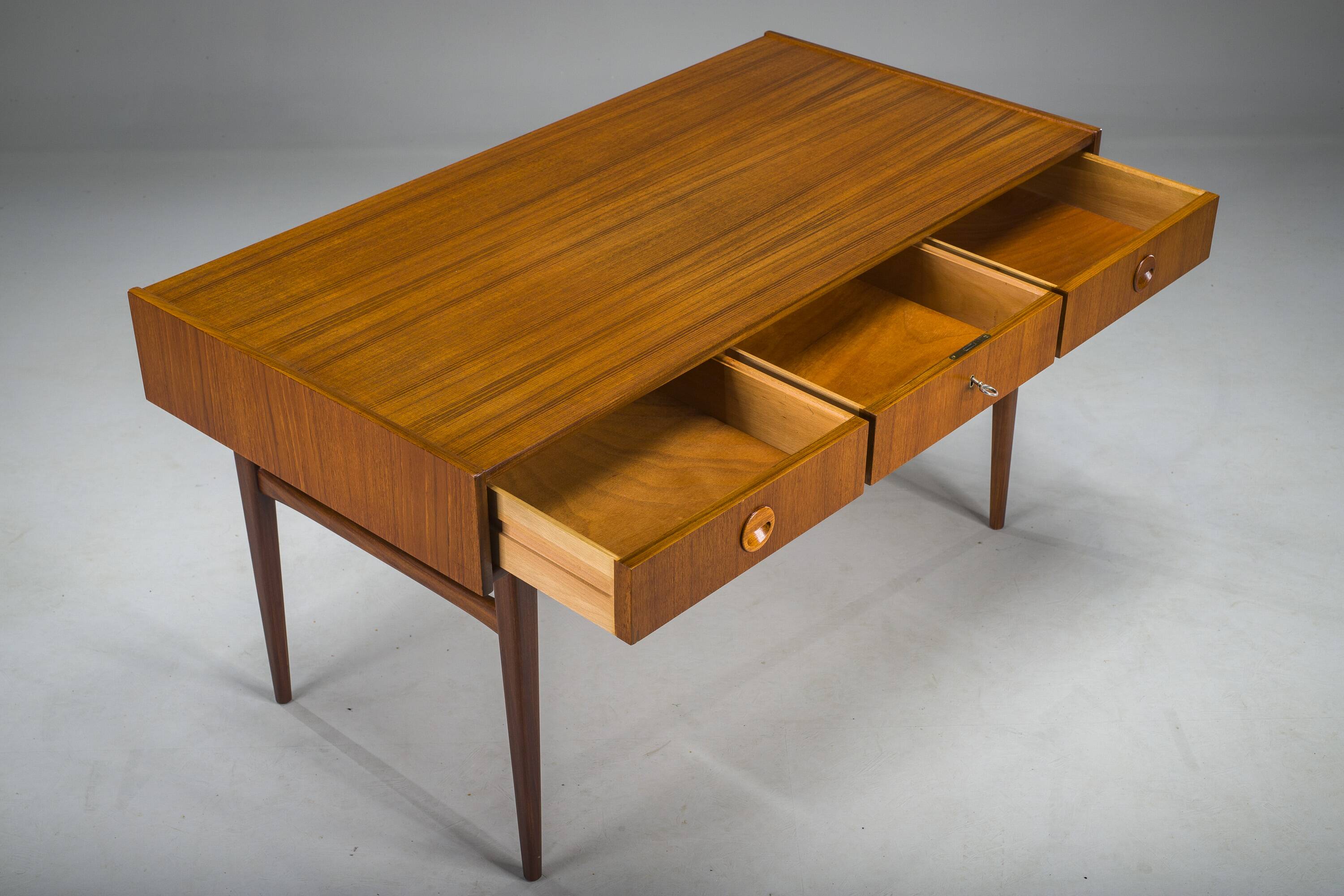 Mid-Century Teak Desk attributed to Bartels Works, 1960s