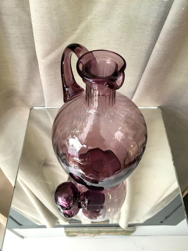 Service a liqueur ou a goutte en cristal de hartzwiller de couleur violet