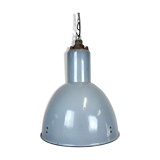 Bauhaus Grey Enamel Industrial Pendant Lamp, 1950s
