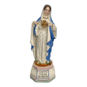 Virgin Sacred Heart porcelain Paris XiXeme