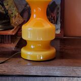 Designer orange glass lamp from the 70s