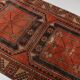 Tapis persan vintage rouge et noir 3x9, 103x287 cm