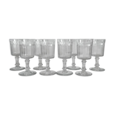 8 Baccarat cut crystal white wine glasses, Chicago model