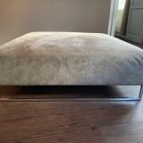 Urbani sofa and ottoman in grey alcantara