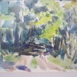 aquarelle sous verre signée Isidore Dufis