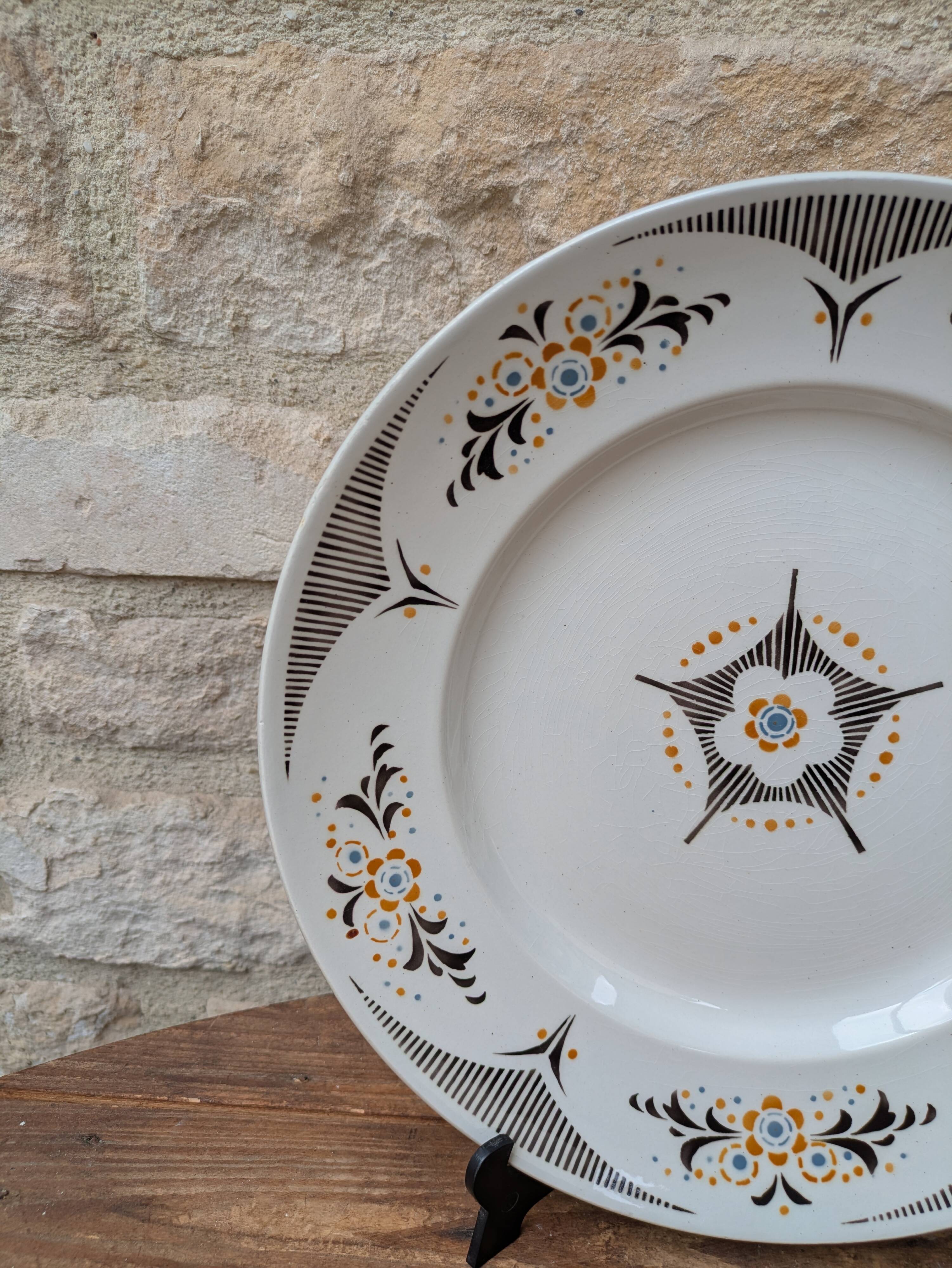 Old serving dish KG Lunéville model Limeil 27cm ironstone