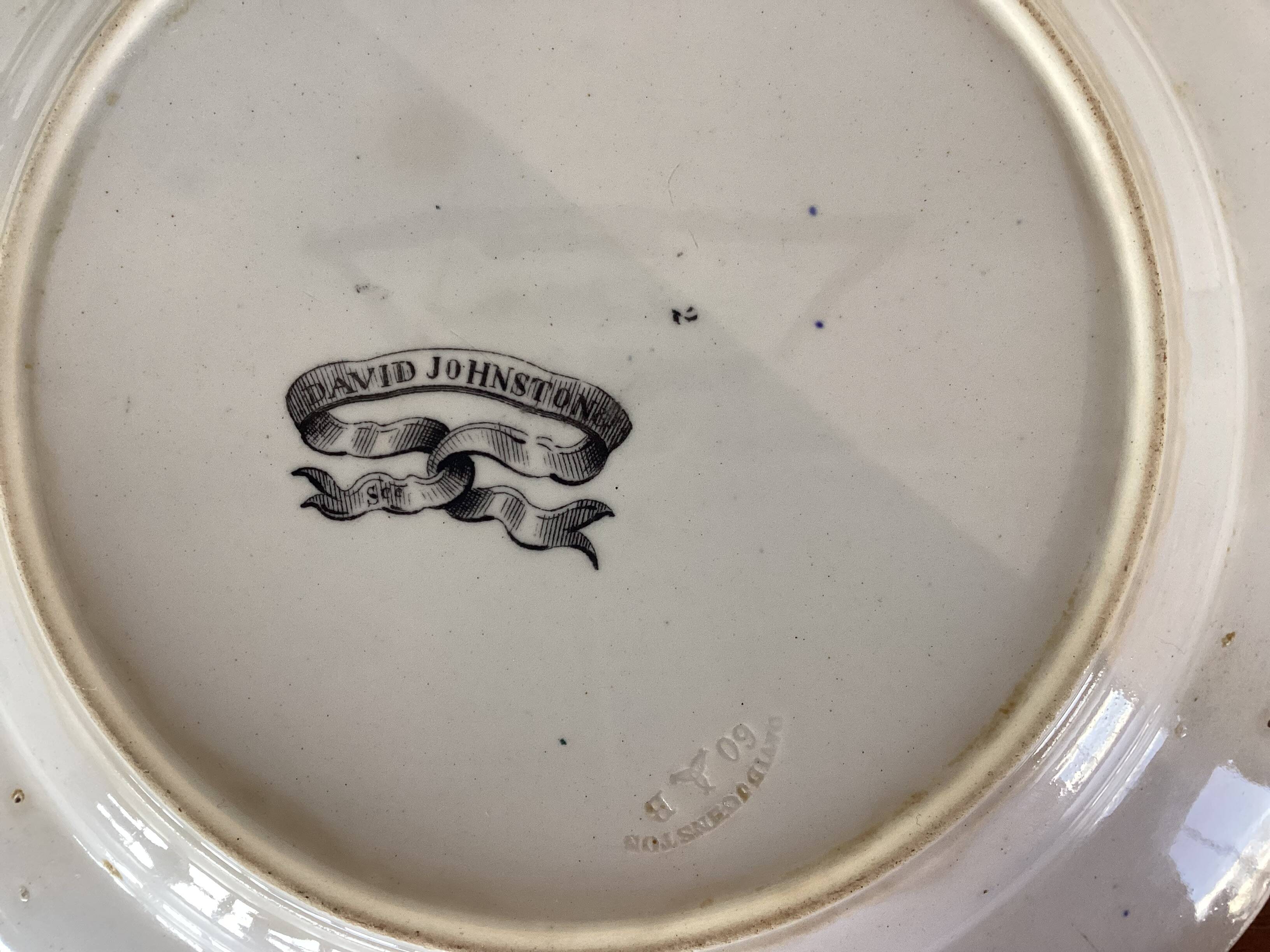 Antique pipe plate david johnston bordeaux 19th century