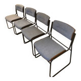 4 Scandinavian walnut chairs, 1970