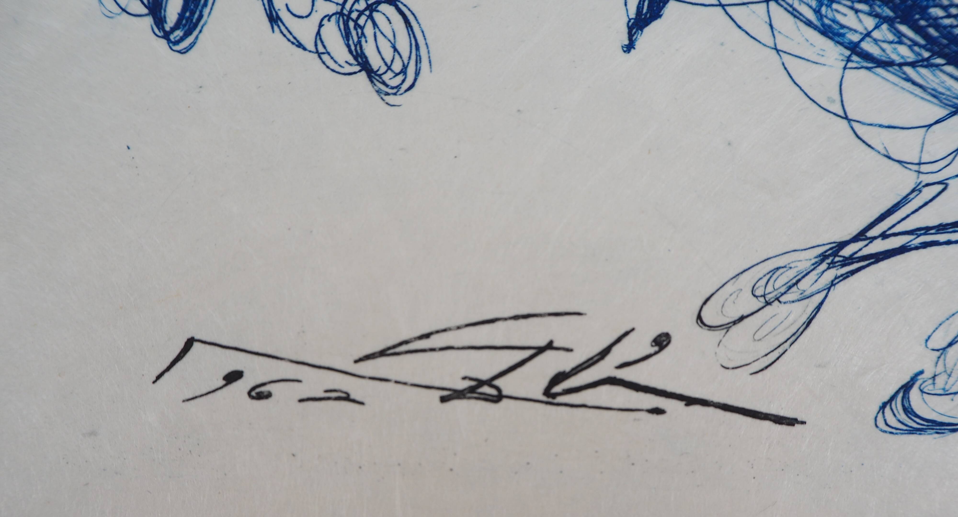 Salvador Dali: The Blue Riders, original signed etching