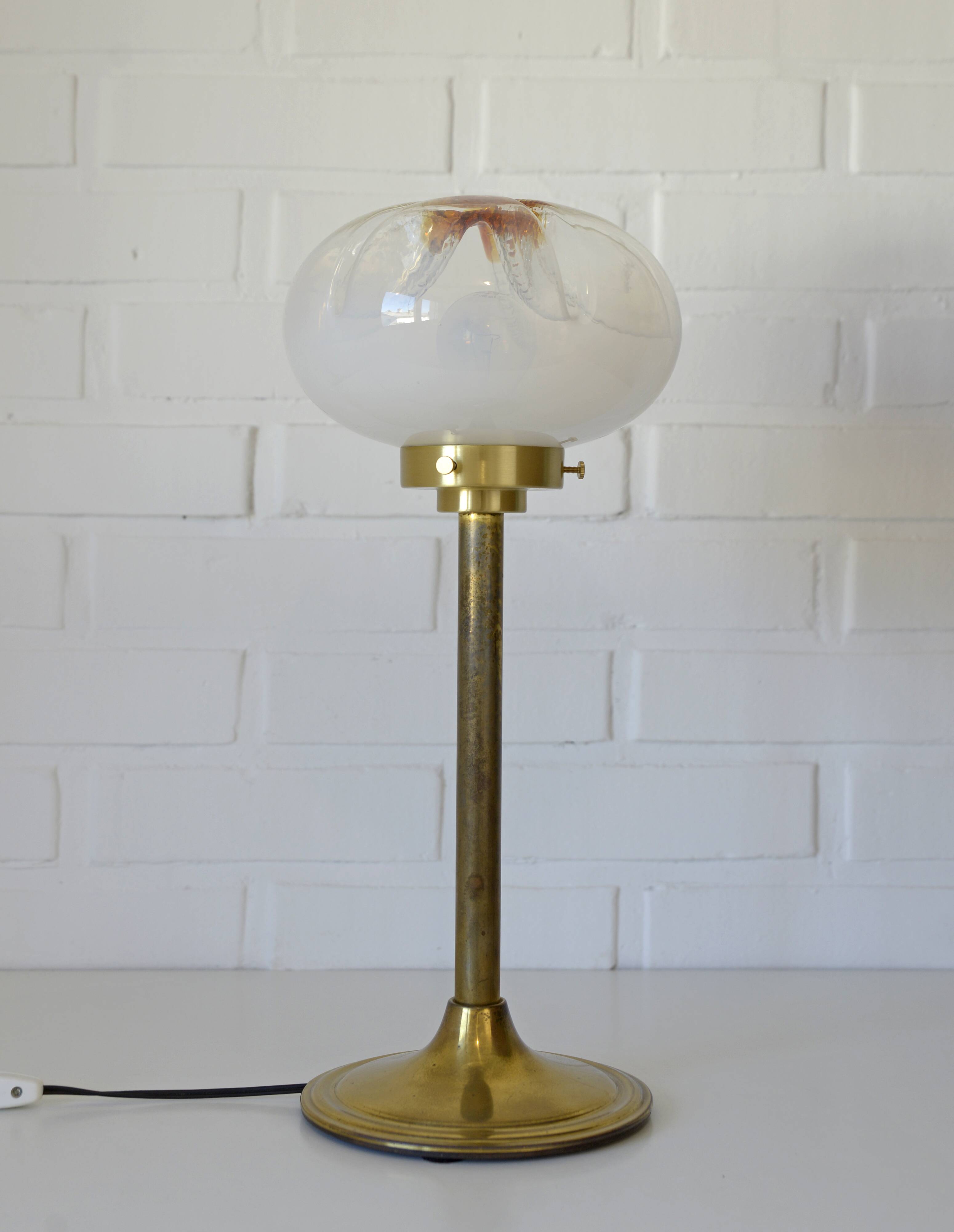 Mazzega Vintage Desk Lighting Murano Glass Mushroom Floor Lamp Italy 1970's