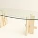 Travertine dining table by Willy Ballez, 1970s