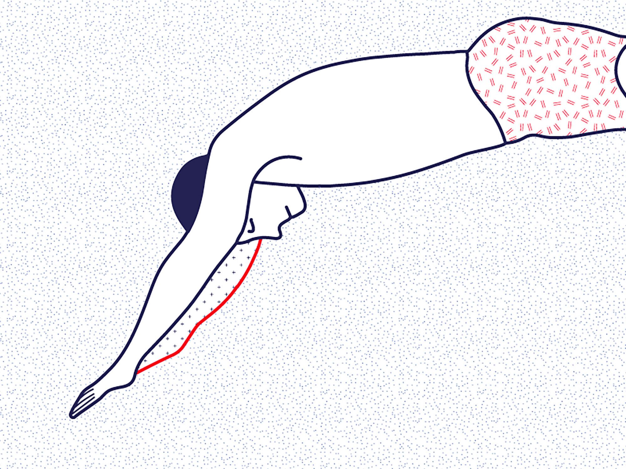 Illustration A4 naiade no. 6/8 brittany bather sea