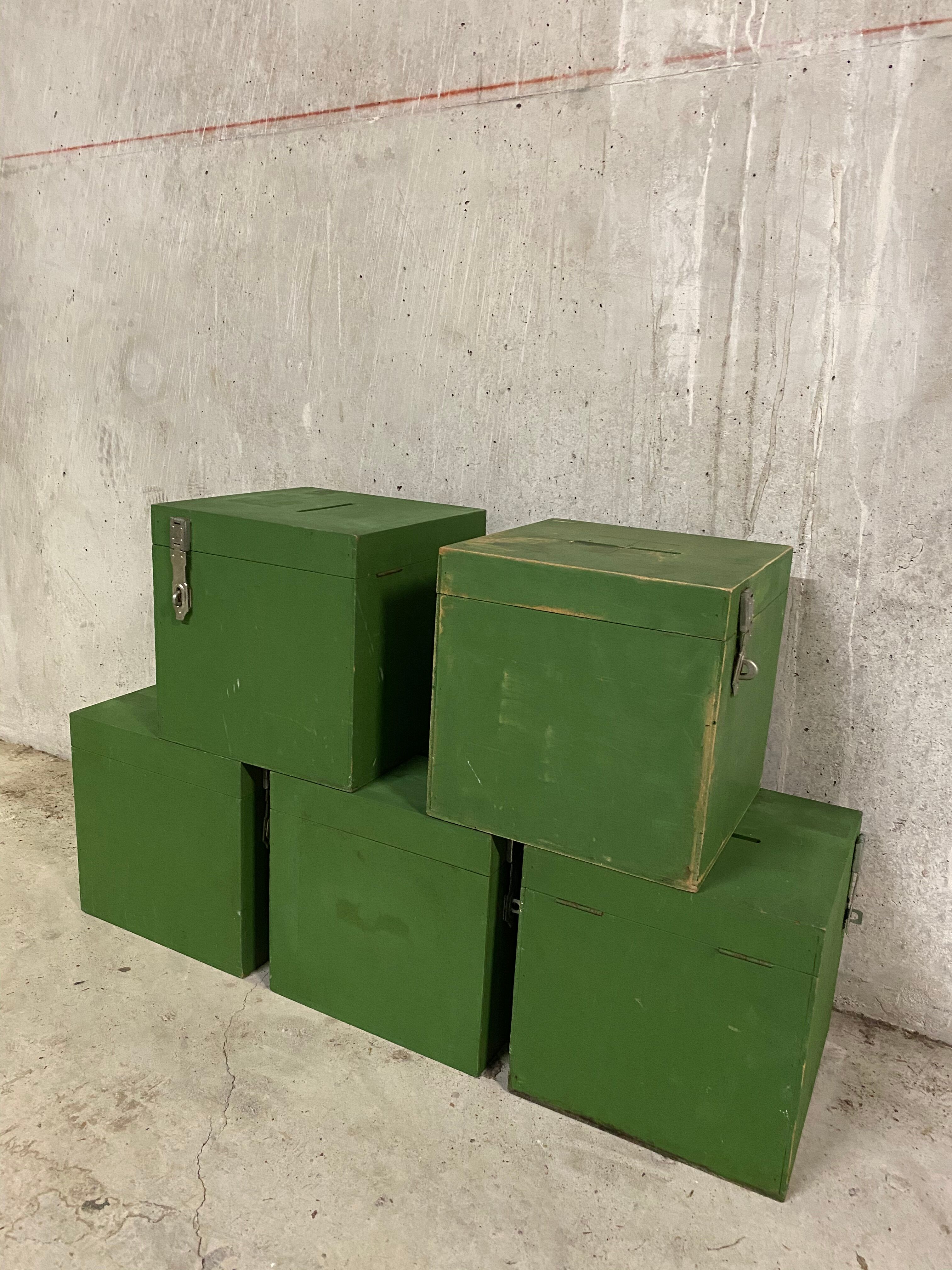 Green box, former ballot box
