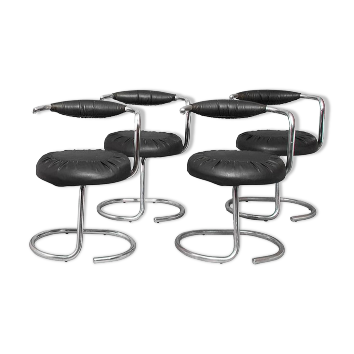 Set of 4 chairs "Cobra", by Giotto Stoppino