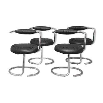 Set of 4 chairs "Cobra", by Giotto Stoppino