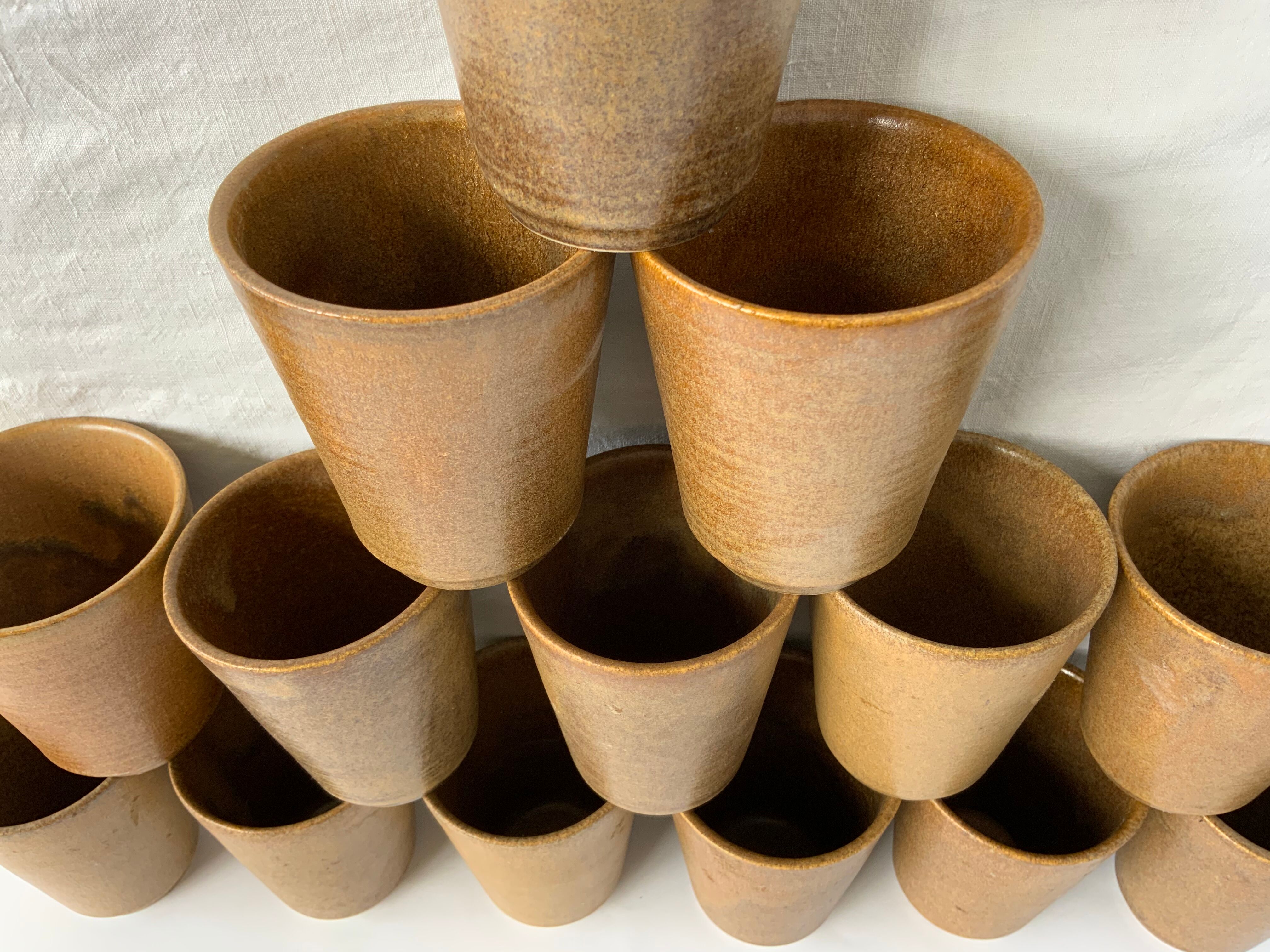 14 vintage sandstone cups