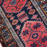 Antique Persian Handmade Hamadan Runner Rug, 3.4' x 7.7' (106cm x 237cm), 1920s