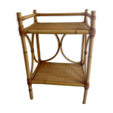 Bedside table vintage rattan