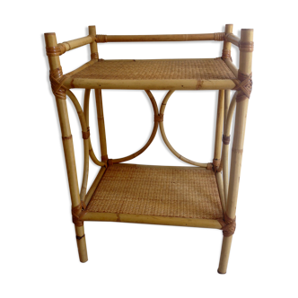 Bedside table vintage rattan