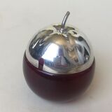 Set of candy apple and pear, metal and glass