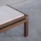 Table d’appoint travertin et laiton 1960
