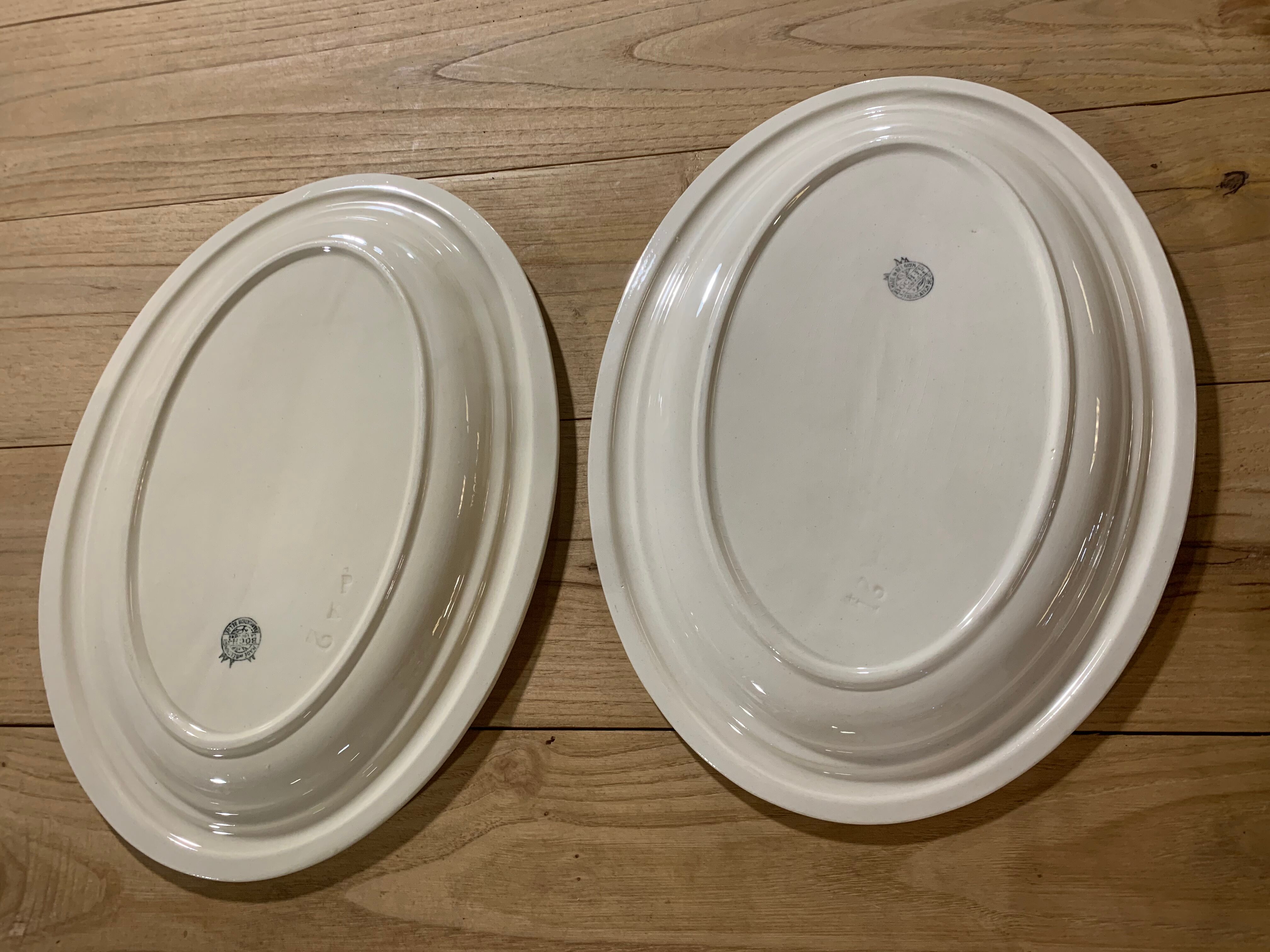 2 oval dishes marked boch Frères La Louvière Belgian