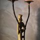 Lampe ivory resine figurines magicien 1950 a 70 a. santini made in italy 63x26 socle marbre