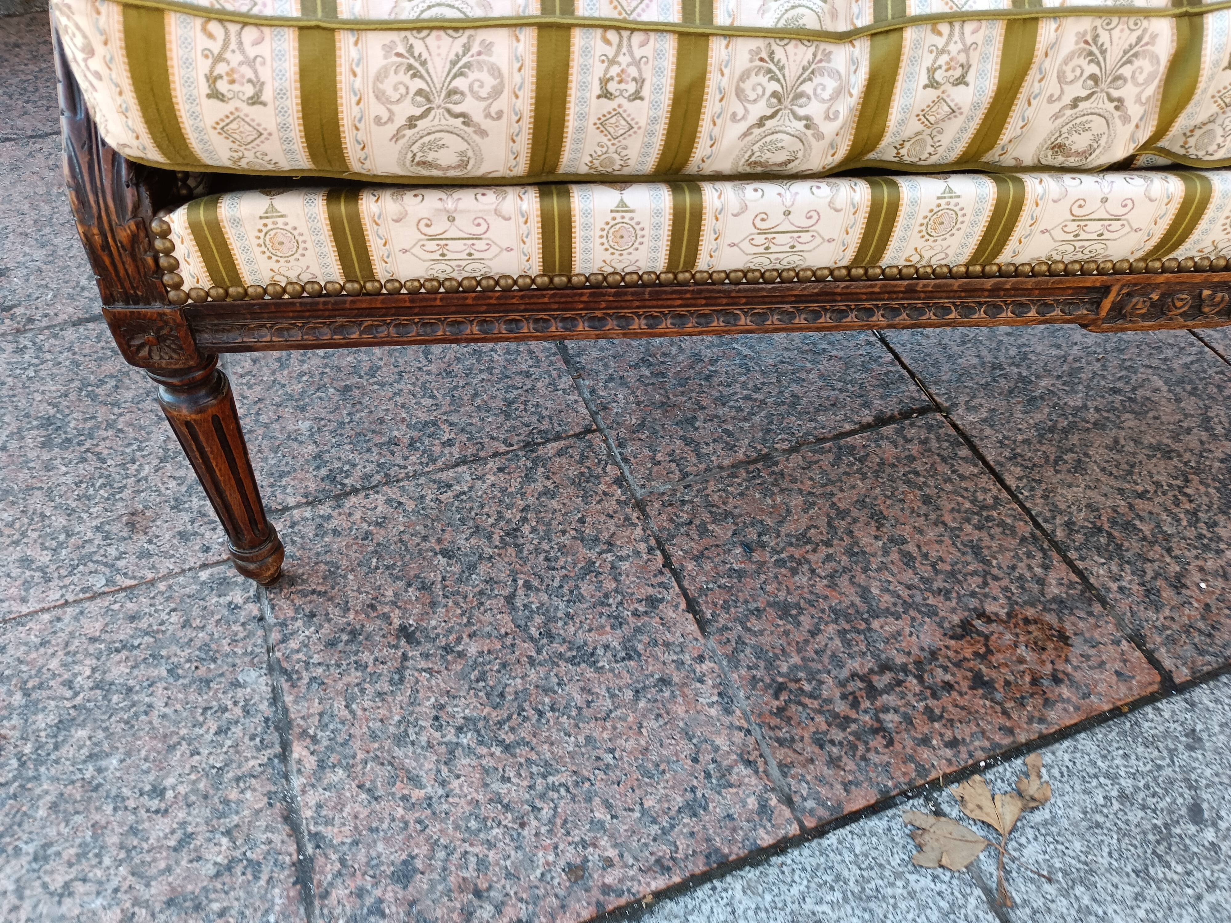 Sofa sofa old style louis xvi 2 places with cushion