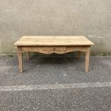 Antique coffee table in raw pine