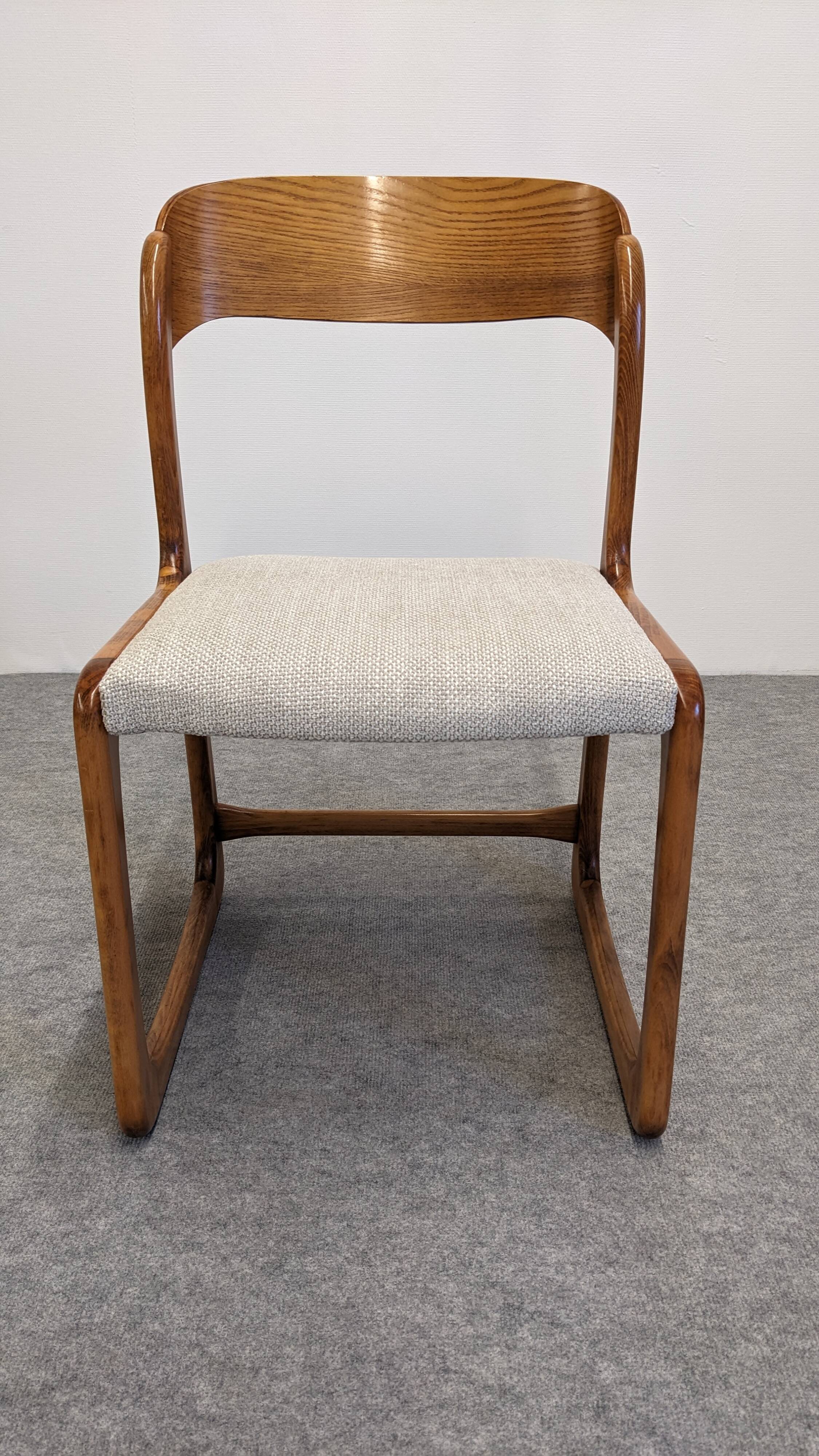 Set of 4 Baumann sled chairs, France circa 1970.