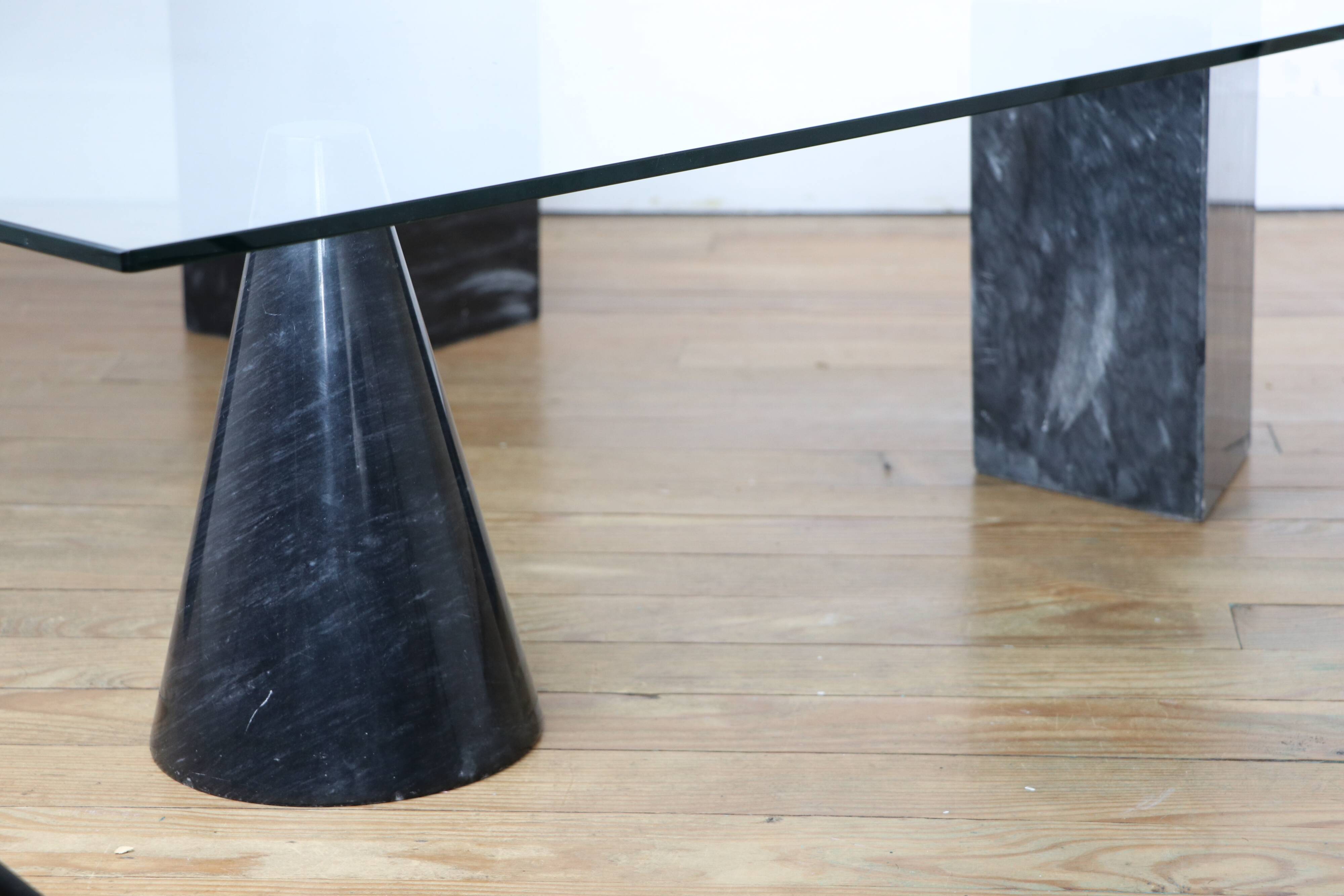 Marble and glass coffee table