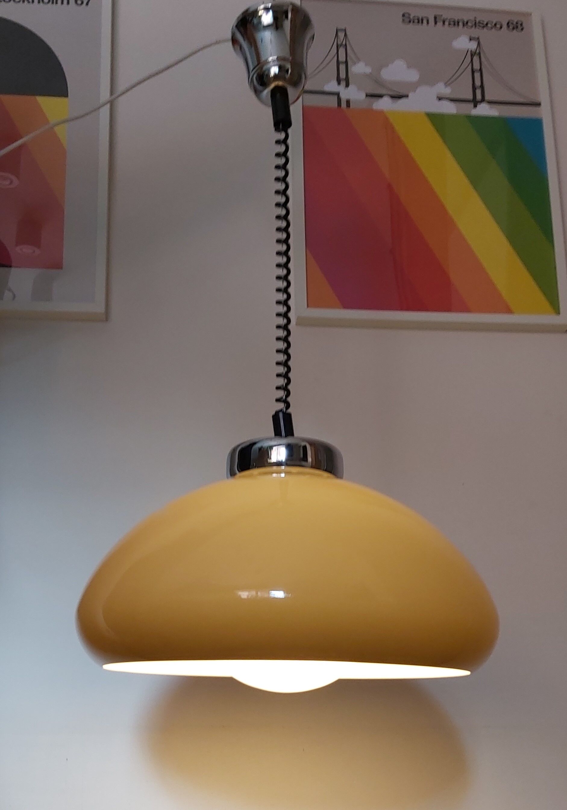 Hanging lamp, designed by Harvey Guzzini, Yugoslavia, 1970s