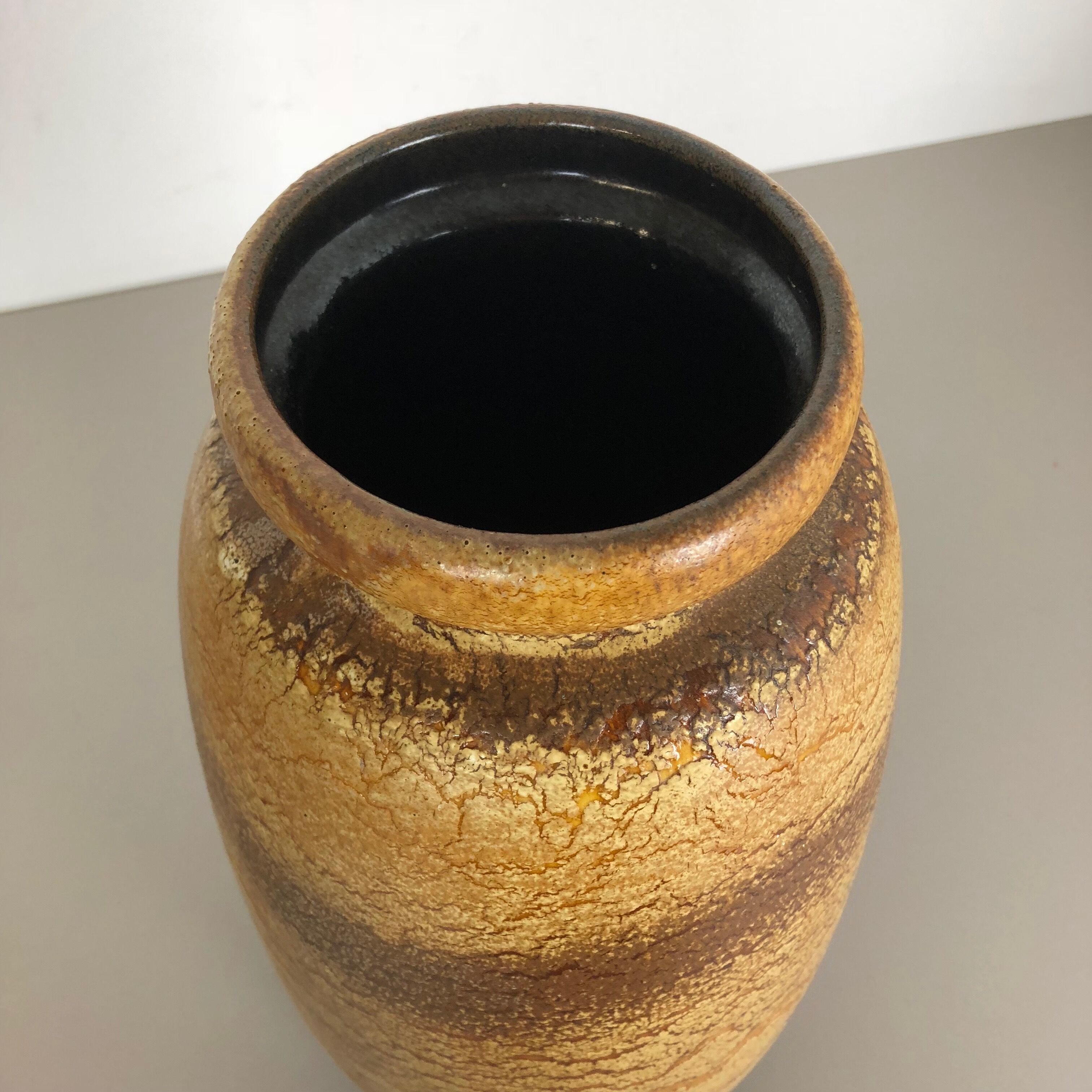Pottery fat lava multi-color 284-47 floor vase made by Scheurich, 1970