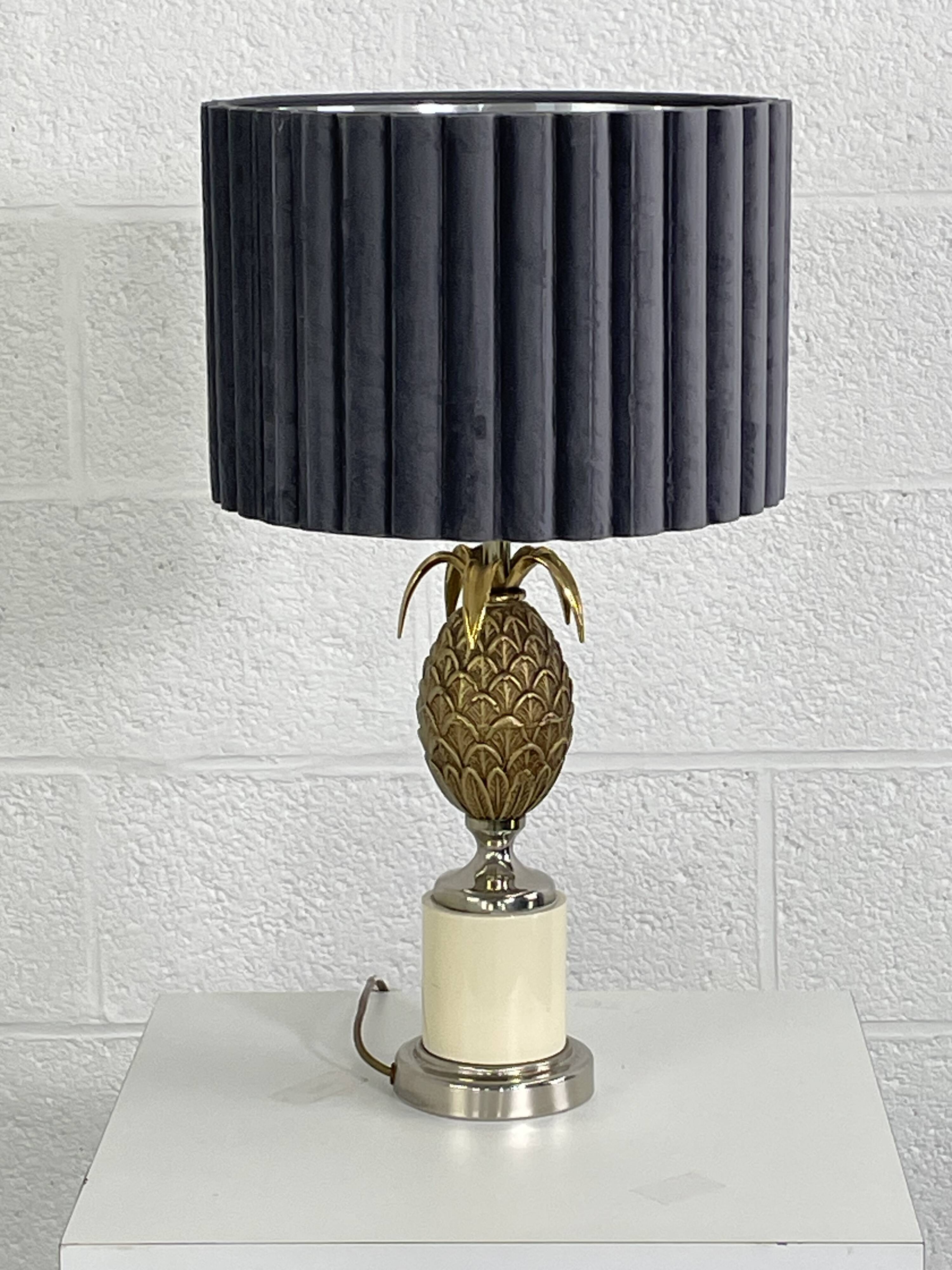 Vintage brass pineapple lamp