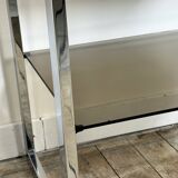 Vintage 70's side table in chrome and beige metal