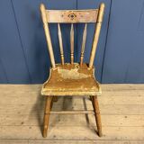 Set of four painted Dutch kitchen chairs.