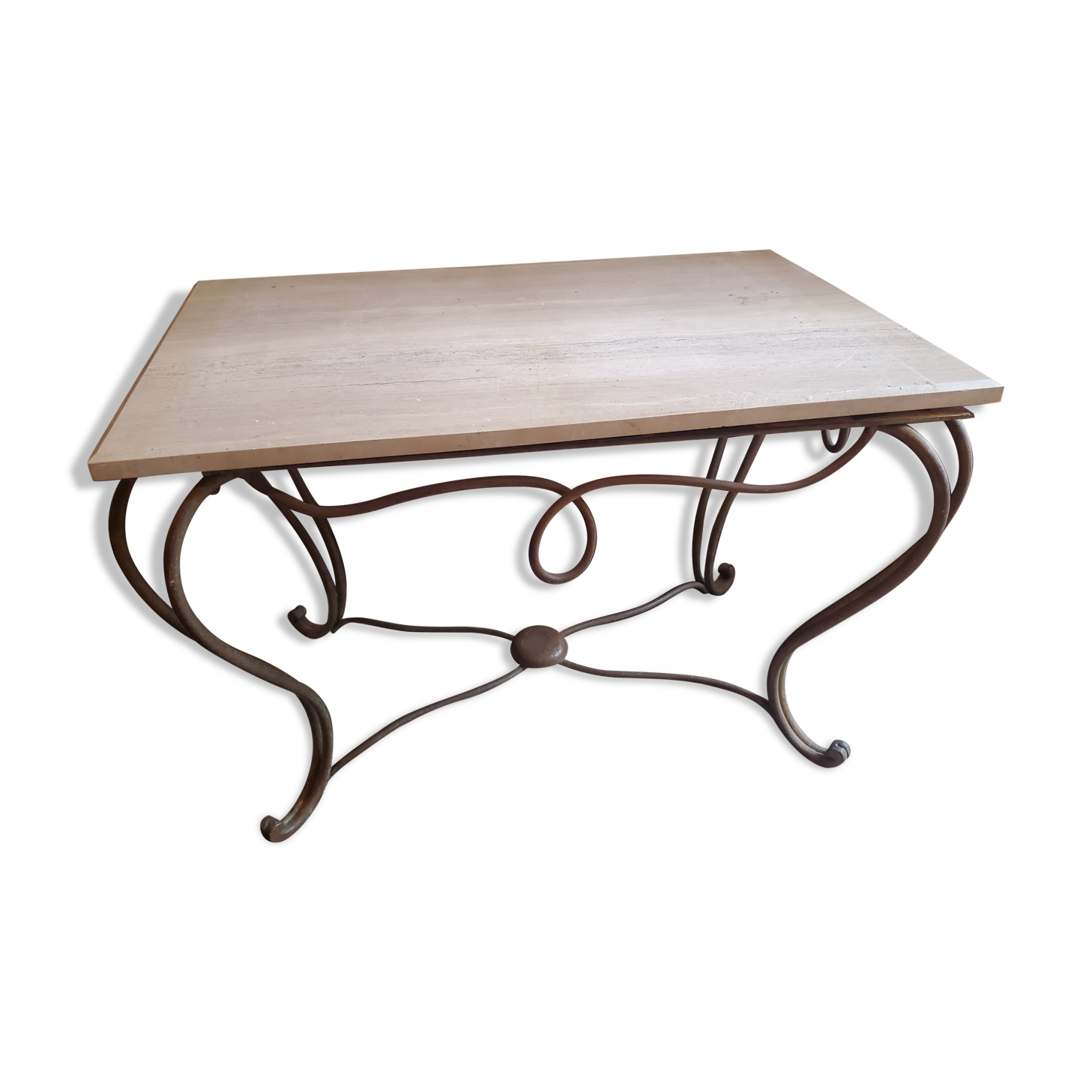 Table salon travertin